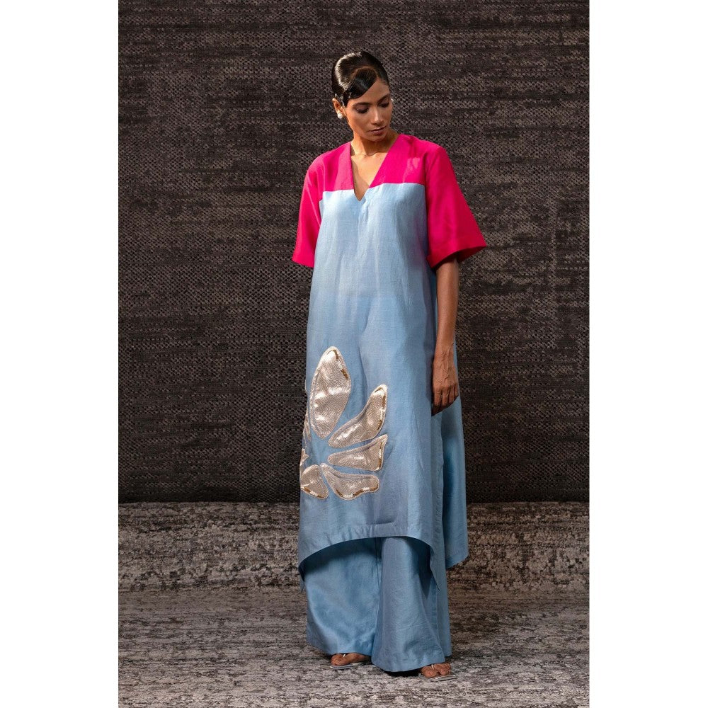 EEDA Blue Long Kurta with Palazzo