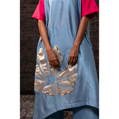 EEDA Blue Long Kurta with Palazzo
