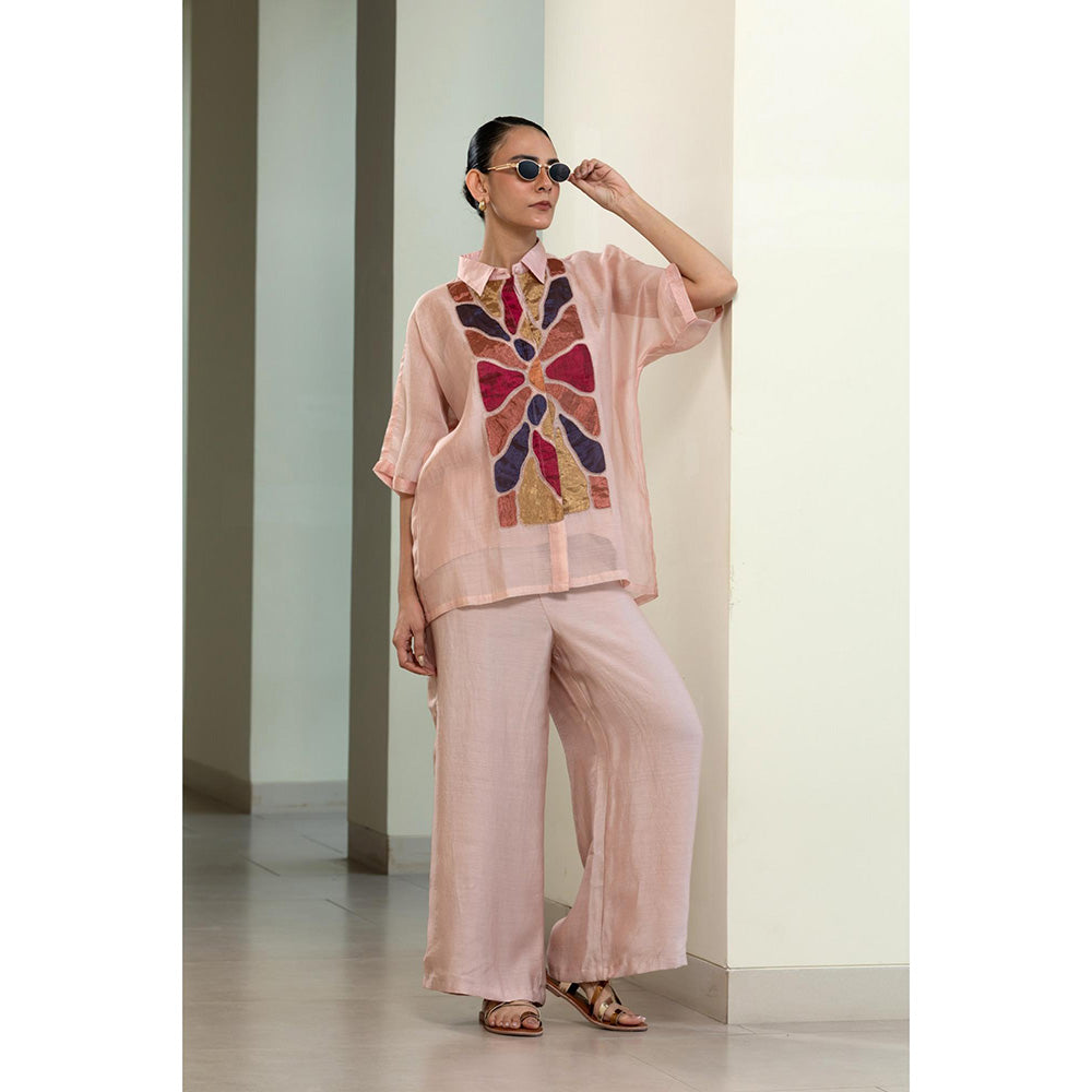 EEDA Full Patch Shirt With Slip - Pink