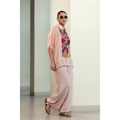 EEDA Asymmetrical Rose Shirt - Red
