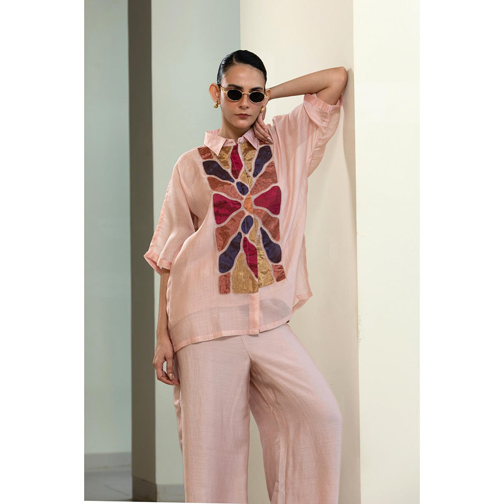 EEDA Leaf Kaftan Shirt - Pink