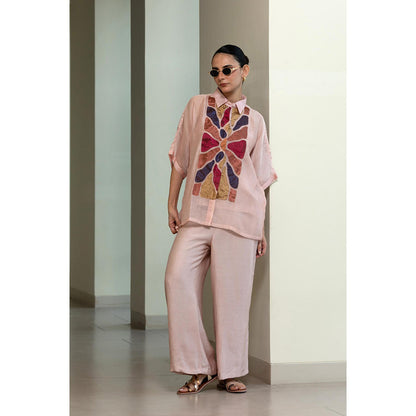 EEDA Leaf Kaftan Shirt - Beige