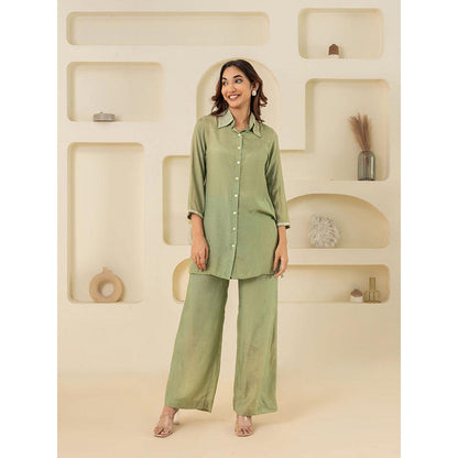 EESHA GUPTA Green Sequin Cotton Co-Ord (Set of 2)
