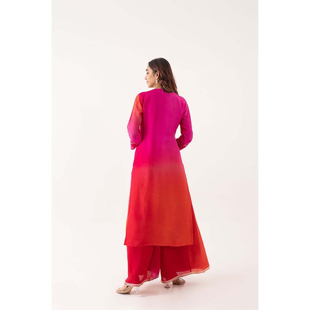 EESHA GUPTA Organza Silk Festive Kurta with Sharara & Dupatta (Set of 3)