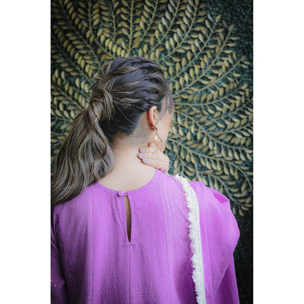 Ekavira Lavender Jashna Kurta with Pant and Dupatta (Set of 3)