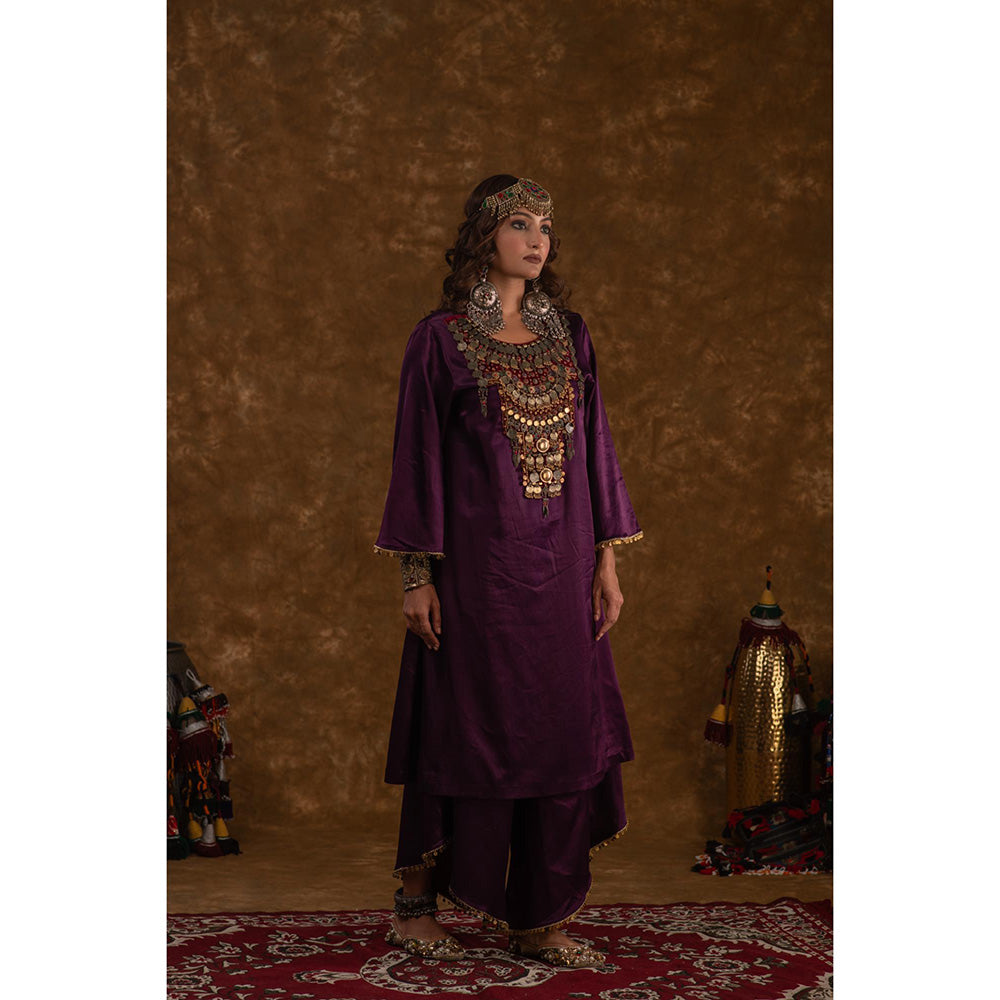 Ekavira Raahi Collection Shaira Solid Kurta and Palazzo (Set of 2)