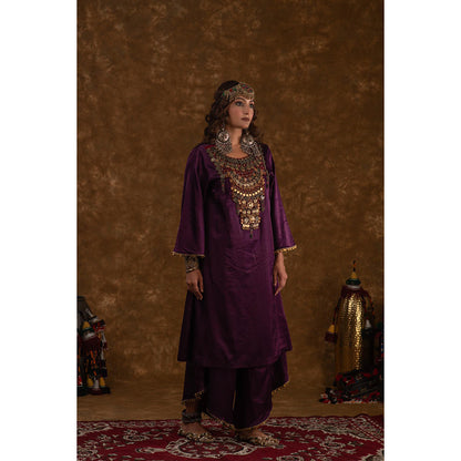 Ekavira Raahi Collection Shaira Solid Kurta and Palazzo (Set of 2)
