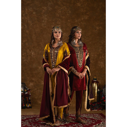 Ekavira Raahi Collection Rubina Solid Patch Work Kurta and Tulip Pant (Set of 2)