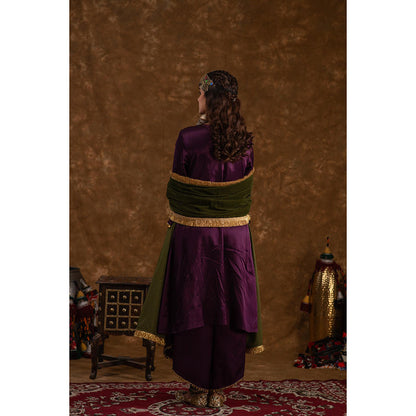 Ekavira Raahi Collection Shaira Solid Kurta with Palazzo and Dupatta (Set of 3)