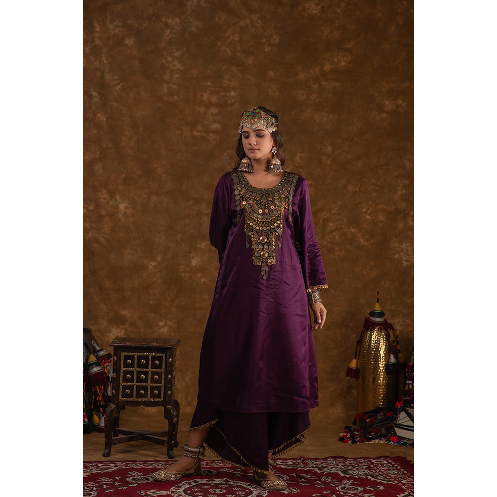 Ekavira Raahi Collection Shaira Solid Kurta with Palazzo and Dupatta (Set of 3)