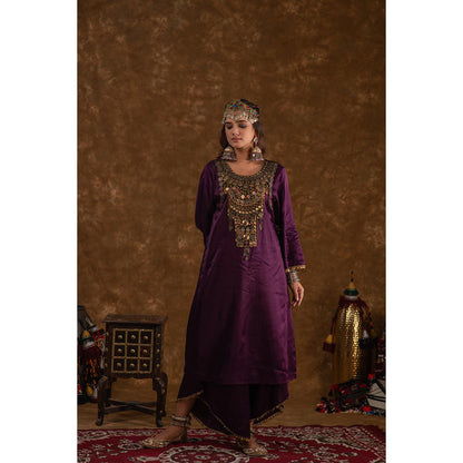 Ekavira Raahi Collection Shaira Solid Kurta with Palazzo and Dupatta (Set of 3)
