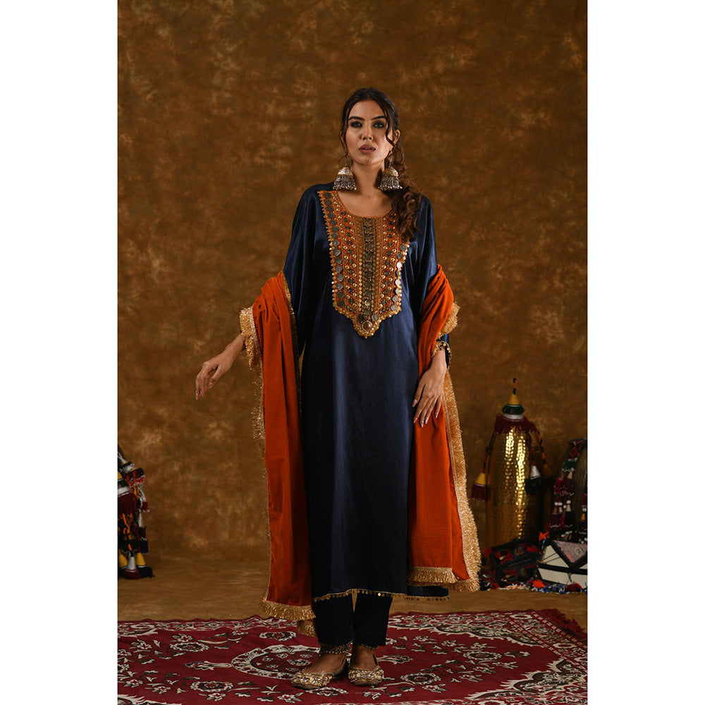 Ekavira Raahi Collection Zahra Embroidered Kurta with Pant and Dupatta (Set of 3)