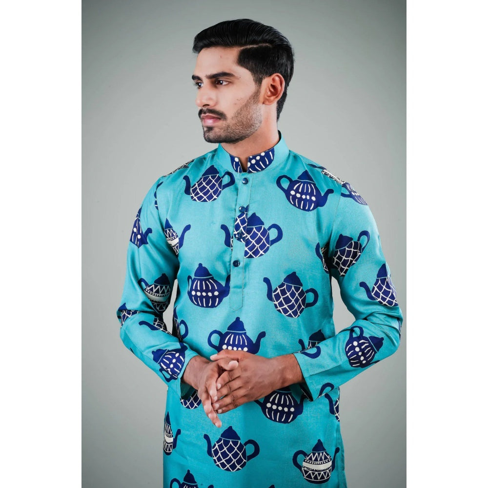 Eleven Brothers Tea O-Clock Silk Kurta Set (Set of 2)
