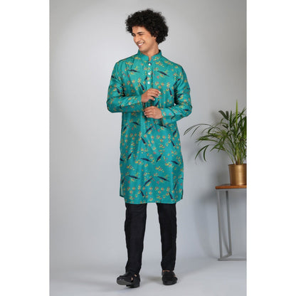 Eleven Brothers Green Sail Mulberry Printed Kurta Set (Set of 2)