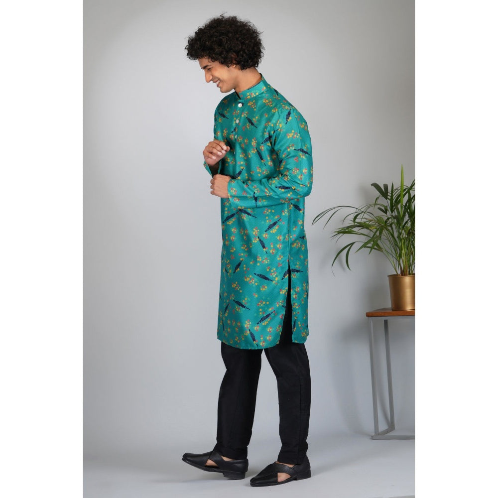Eleven Brothers Green Sail Mulberry Printed Kurta Set (Set of 2)