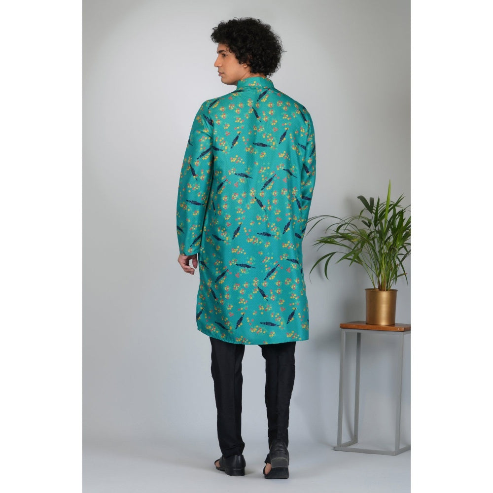 Eleven Brothers Green Sail Mulberry Printed Kurta Set (Set of 2)