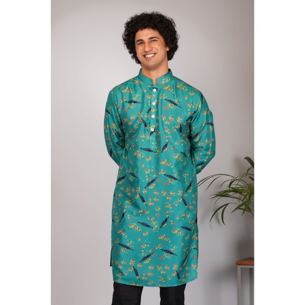 Eleven Brothers Green Sail Mulberry Printed Kurta Set (Set of 2)