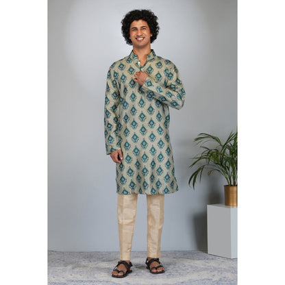 Eleven Brothers Leafy Emerald Kurta Set (Set of 2)