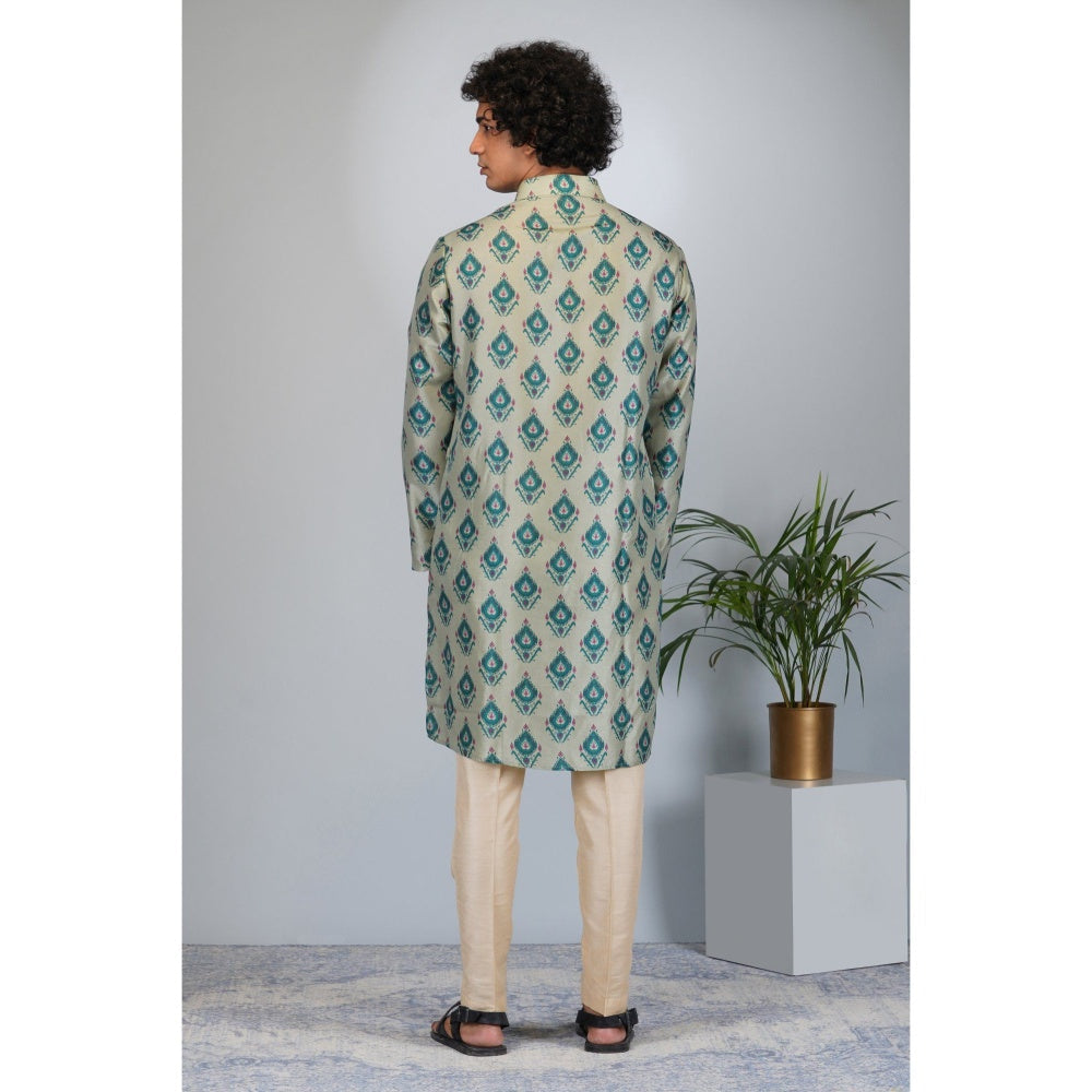 Eleven Brothers Leafy Emerald Kurta Set (Set of 2)