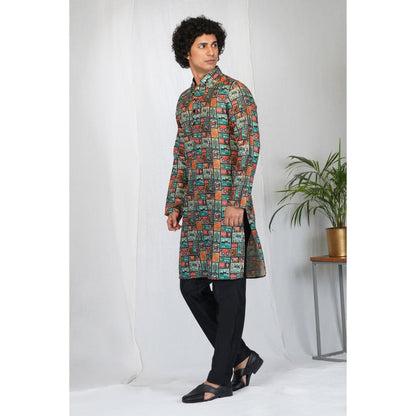 Eleven Brothers Multi-Color Gallery Printed Kurta Set (Set of 2)