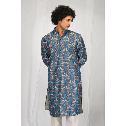 Eleven Brothers Peacock Garden Printed Kurta Set (Set of 2)