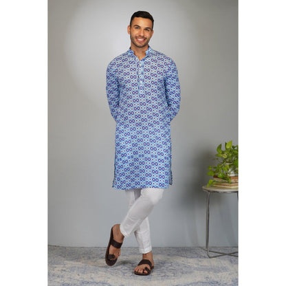 Eleven Brothers Blue Solitaire Printed Kurta Set (Set of 2)