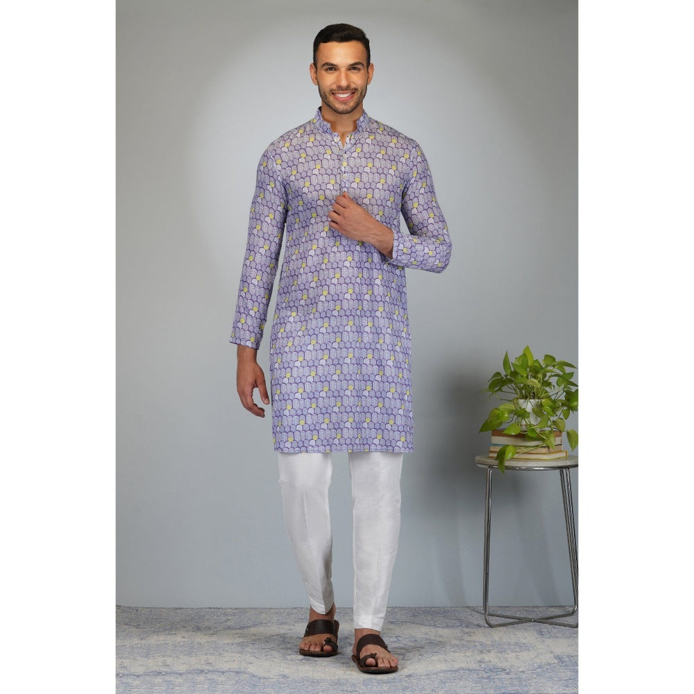 Eleven Brothers Purple Park Printed Kurta Set (Set of 2)