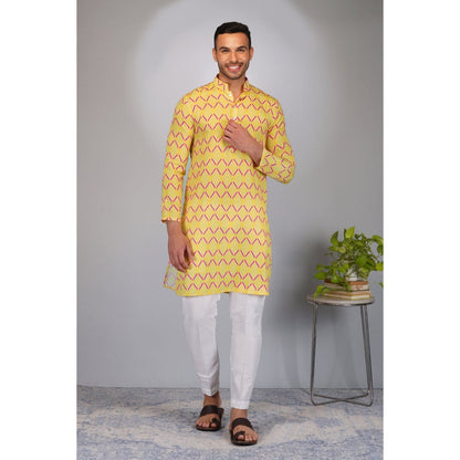 Eleven Brothers Yellow Art Printed Kurta Set (Set of 2)
