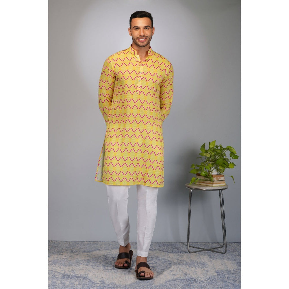 Eleven Brothers Yellow Art Printed Kurta Set (Set of 2)