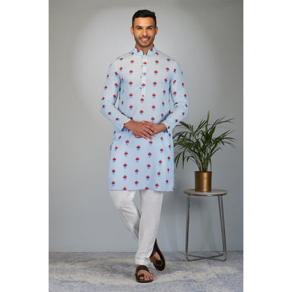 Eleven Brothers Blue Bloom Printed Kurta Set (Set of 2)