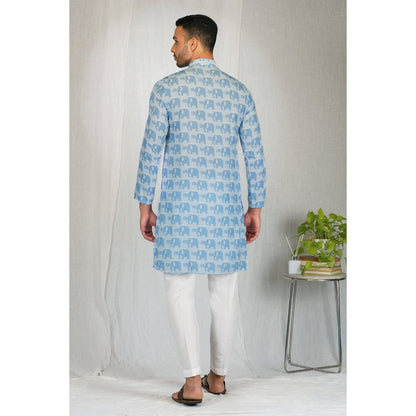 Eleven Brothers Elephant March Printed Kurta Set (Set of 2)