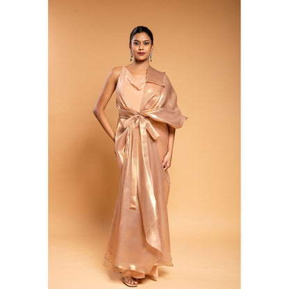 Ellemora Shimmer Beige Maxi Dress