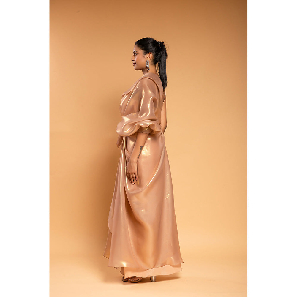 Ellemora Shimmer Beige Maxi Dress