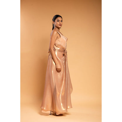 Ellemora Shimmer Beige Maxi Dress