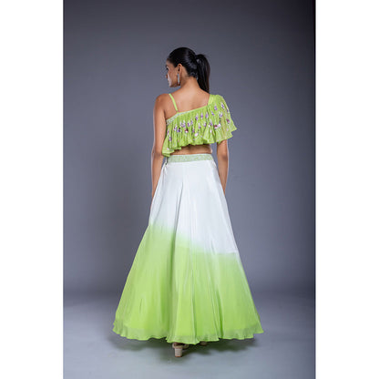 Ellemora Green Lehenga with Blouse (Set of 2)