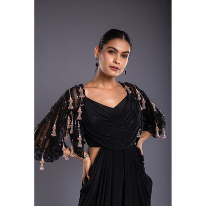 Ellemora Jet Black One Piece Dress with Jacket (Set of 2)