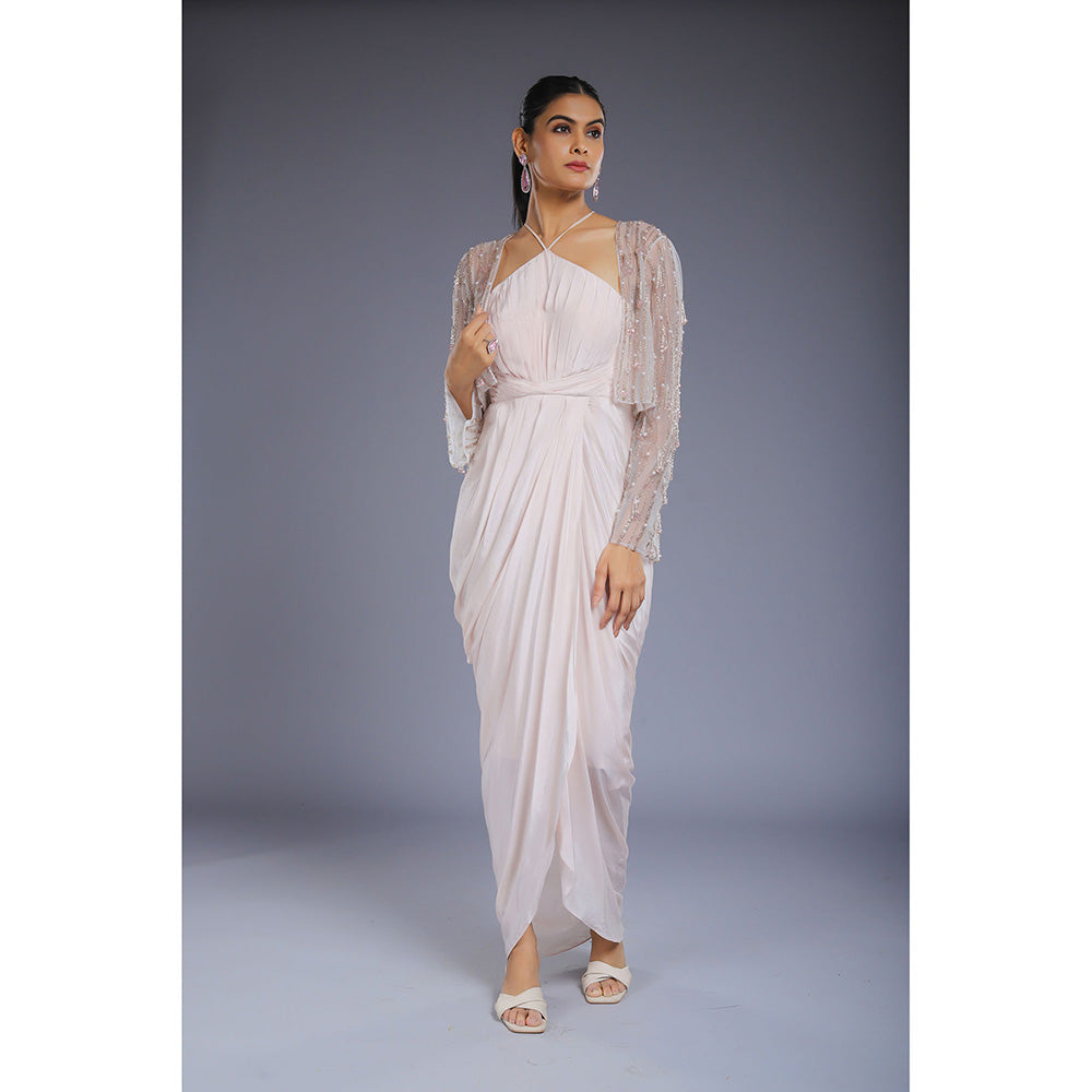 Ellemora White Drape Dress with Jacket (Set of 2)
