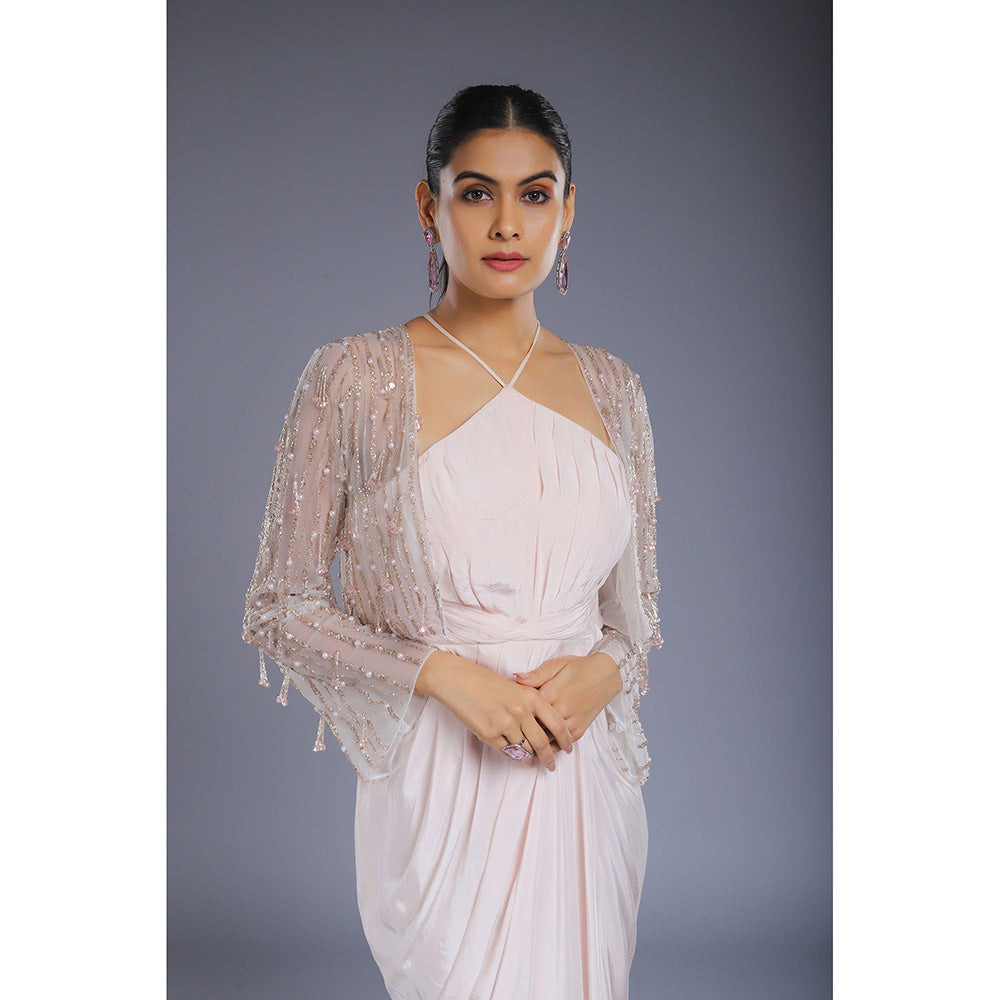 Ellemora White Drape Dress with Jacket (Set of 2)