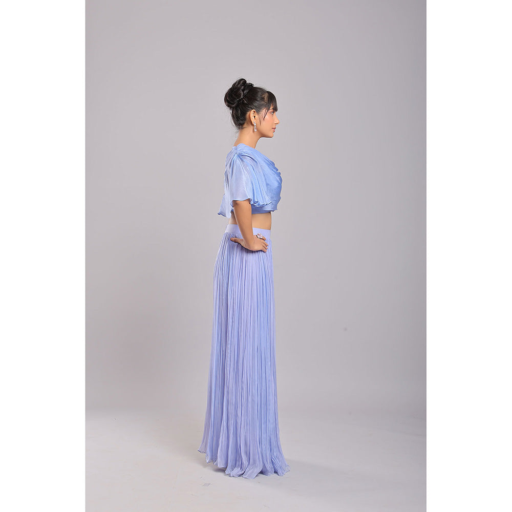 Ellemora Bluebird Elegance Palazzo with Crop Top (Set of 2)