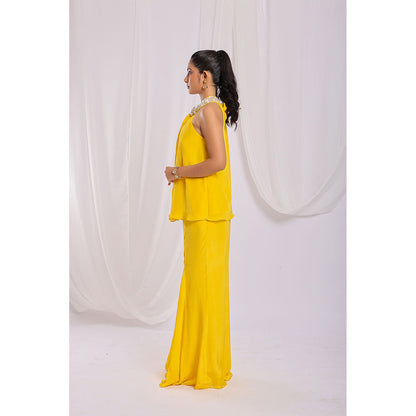 Ellemora Yellow Marigold Majesty Halter Top with Palazzo (Set of 2)