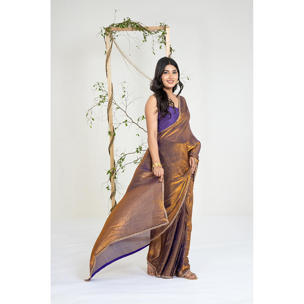Ellemora Molten Twilight Pre Drape Saree with Stitched Blouse