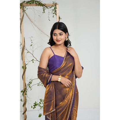 Ellemora Molten Twilight Pre Drape Saree with Stitched Blouse