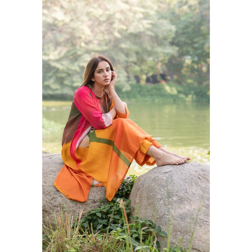 ETAR Sun Burnt Kurta with Pant (Set of 2)