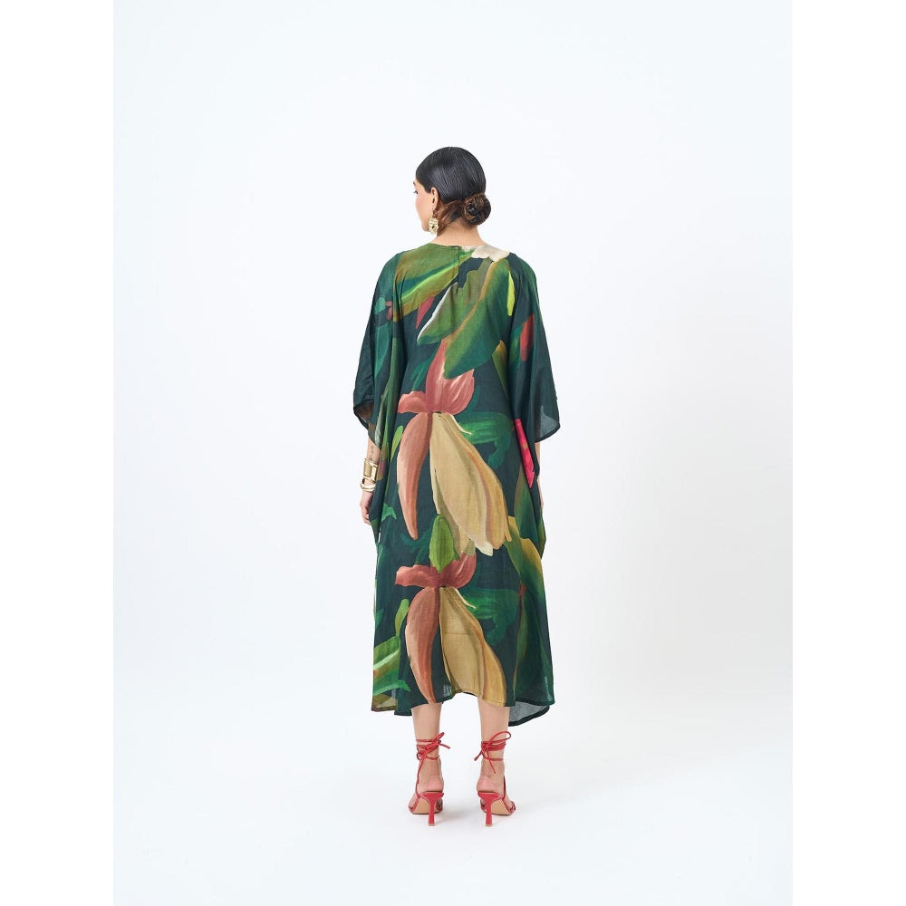 ETAR Green Kaftan Dress