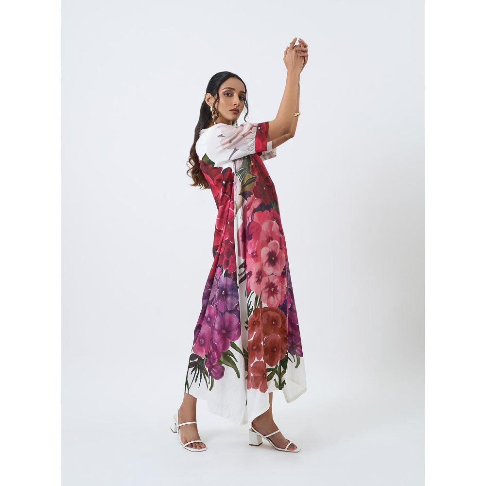 ETAR White Bouquet Dress