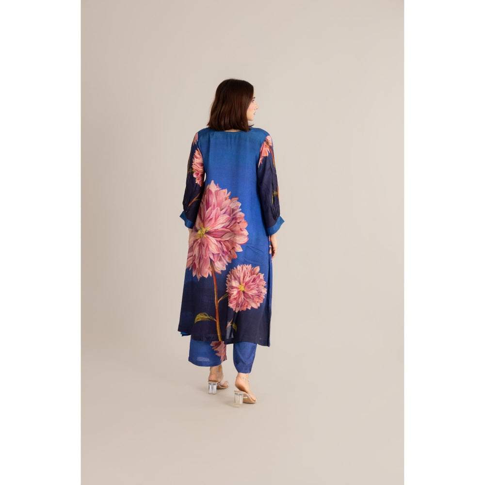 ETAR Blue Water Lily Co-Ord Set