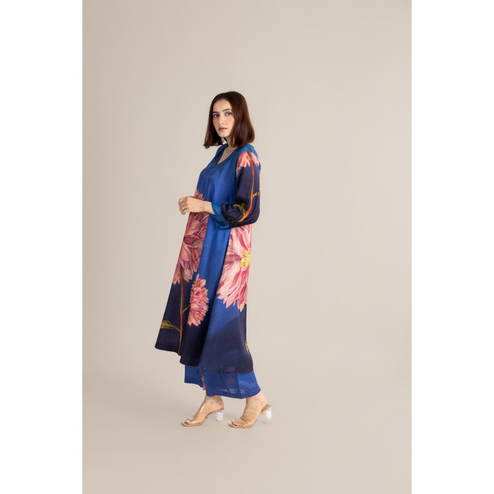 ETAR Blue Water Lily Co-Ord Set