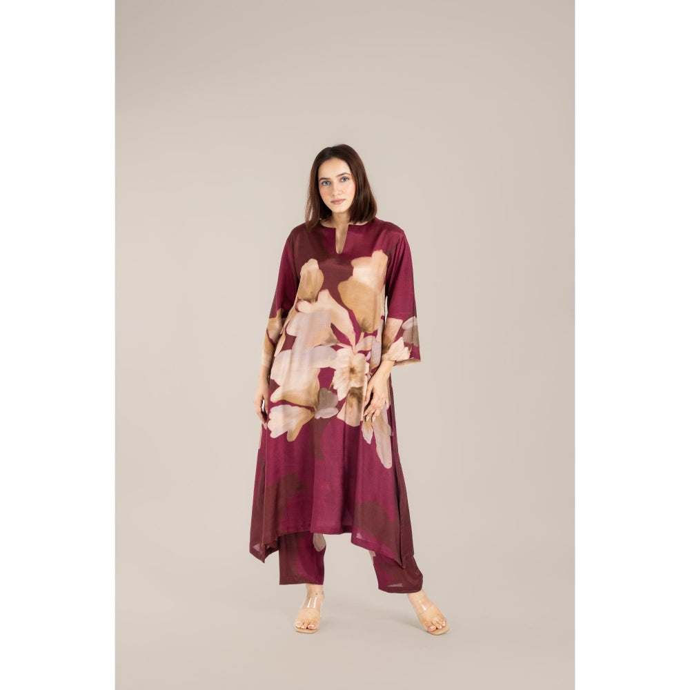 ETAR Burgundy Rhythm Co-Ord Set