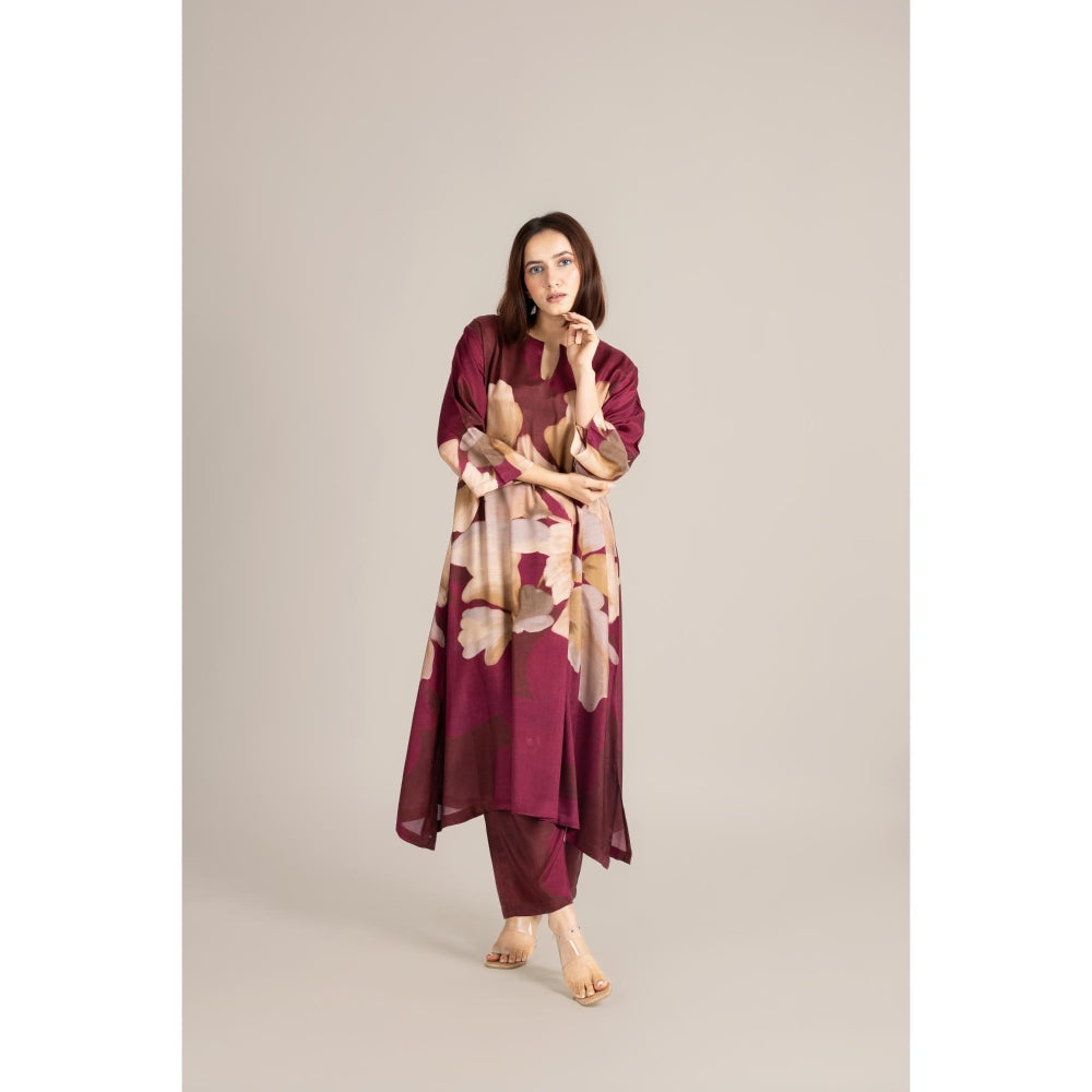 ETAR Burgundy Rhythm Co-Ord Set