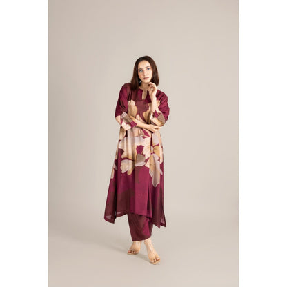 ETAR Burgundy Rhythm Co-Ord Set